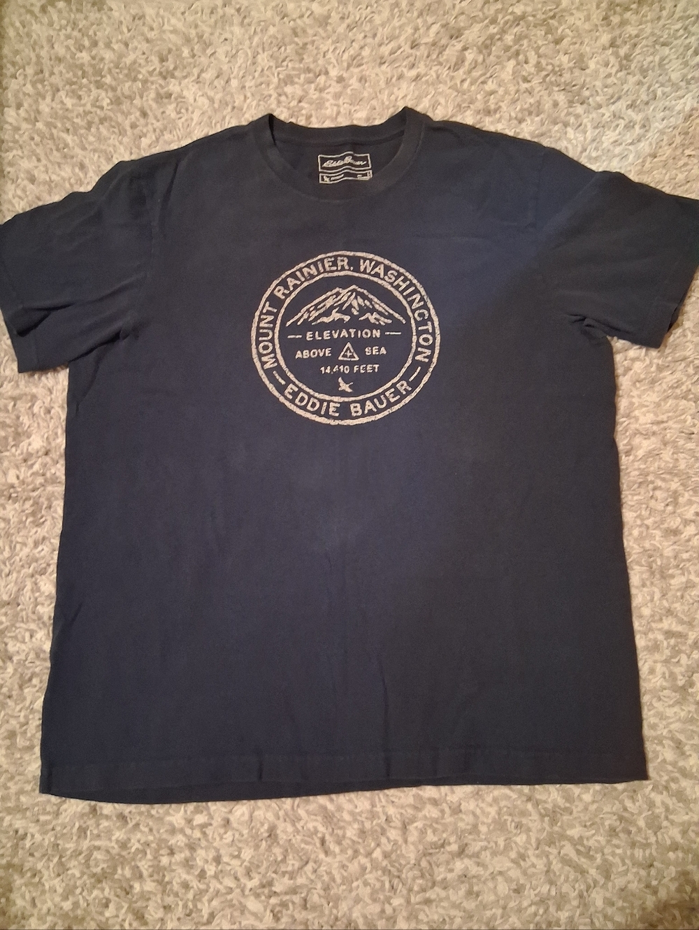 Eddie Bauer Navy Graphic Mount Rainier Crew T‑Shirt